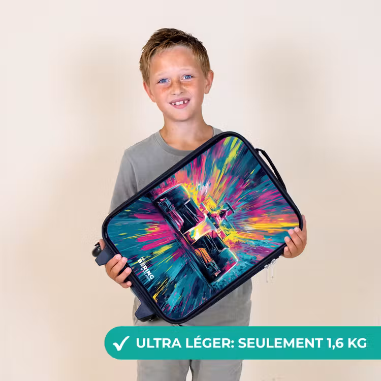 Valise enfant - Voiture de course - Explosion - Colorée - Abstraite — 2