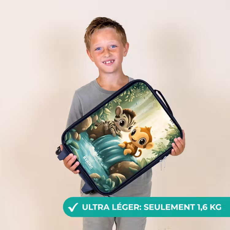 Valise enfant - Zèbre - Singe - Cascade - Rochers — 2