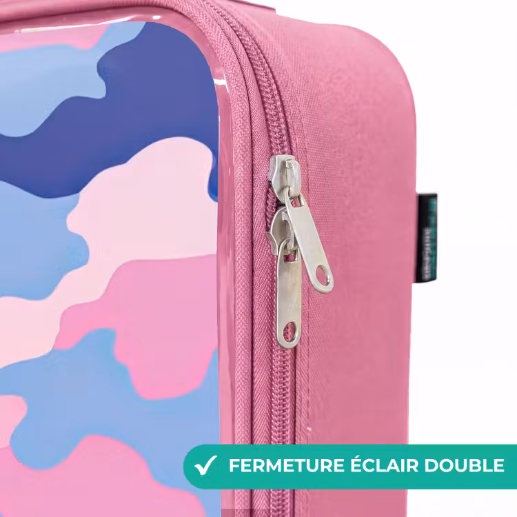 Valise enfant - Rose - Camouflage - Rose - Bleu — 7