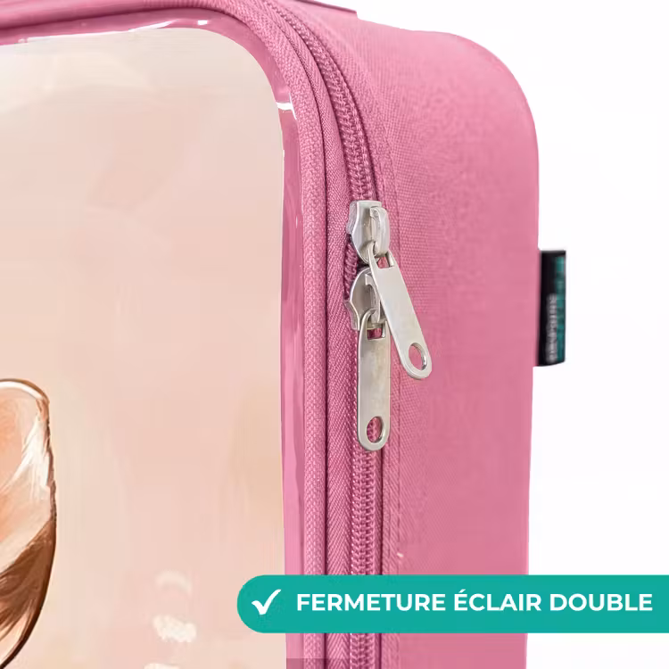 Valise enfant - Rose - Cerf - Yeux - Points - Fleurs — 7