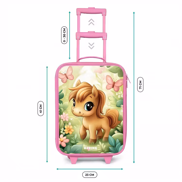 Valise enfant - Rose - Cheval - Fleurs - Papillons — 6