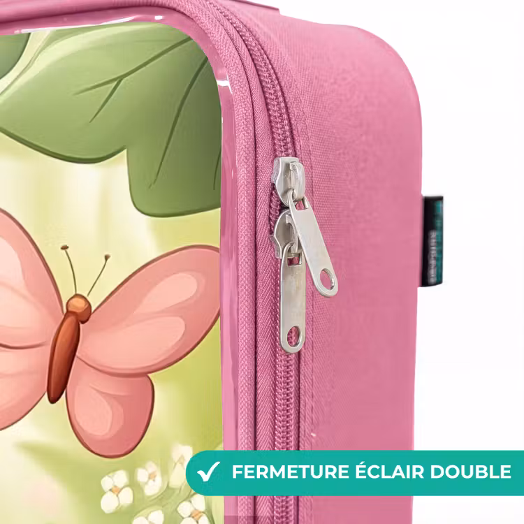 Valise enfant - Rose - Cheval - Fleurs - Papillons — 7