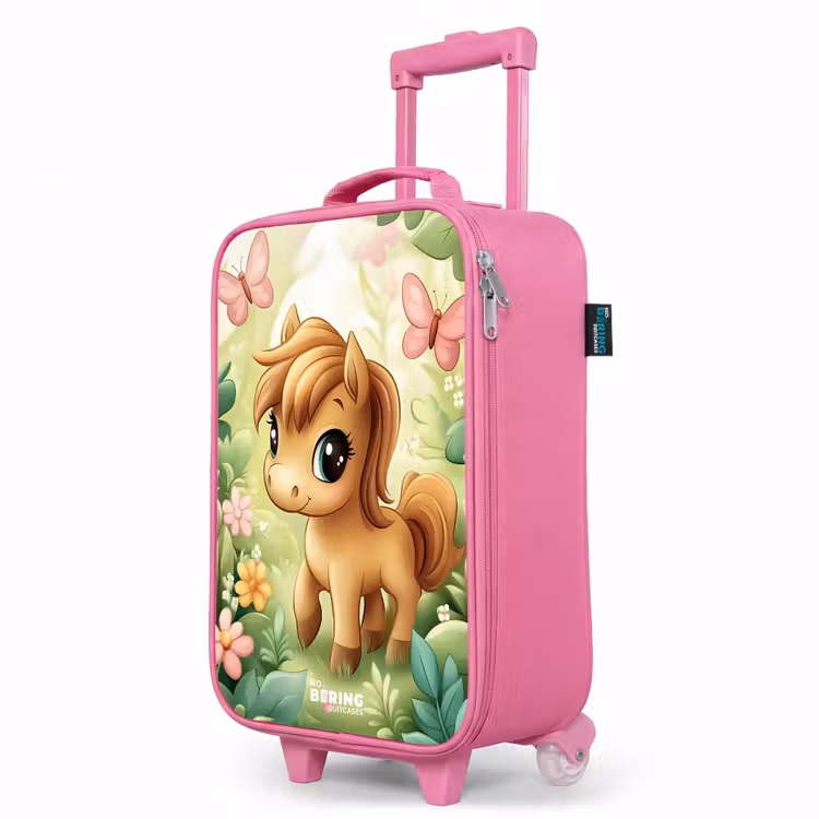 Valise enfant - Rose - Cheval - Fleurs - Papillons — 8