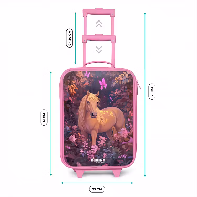 Valise enfant - Rose - Cheval - Fleurs - Violet - Papillon — 6