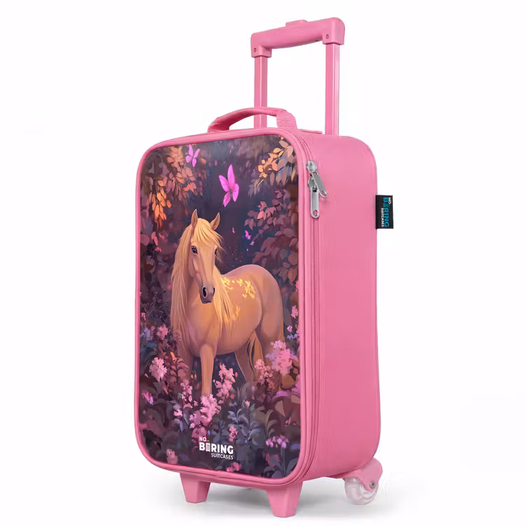 Valise enfant - Rose - Cheval - Fleurs - Violet - Papillon — 8
