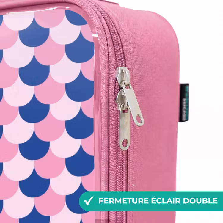 Valise enfant - Rose - Écailles - Motif - Bleu - Rose — 7
