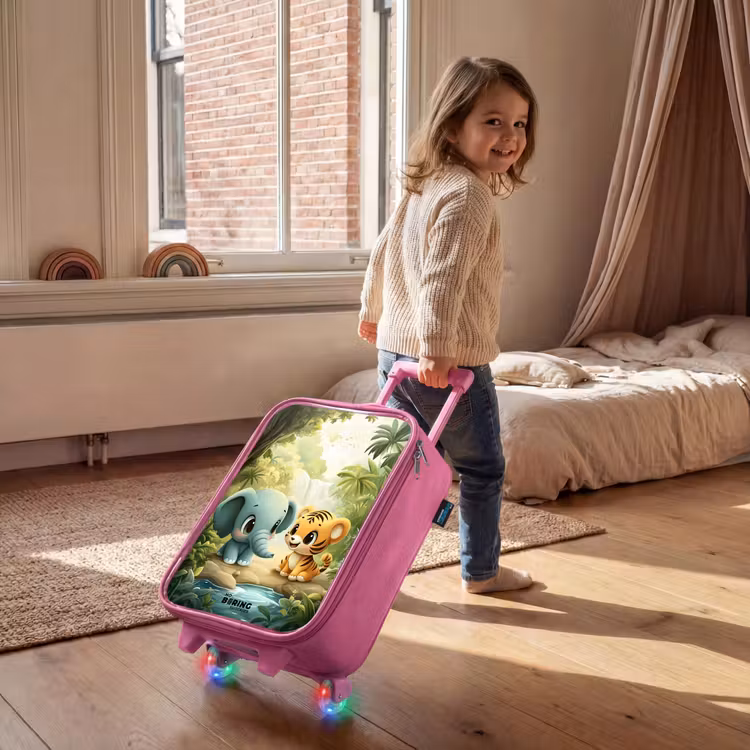 Valise enfant - Rose - Éléphant - Tigre - Forêt - Jungle — 2