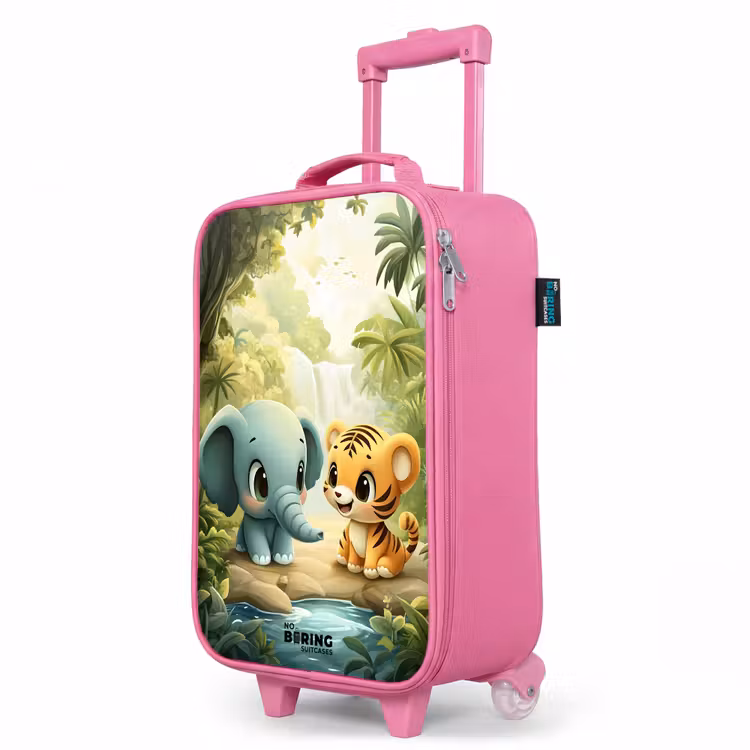 Valise enfant - Rose - Éléphant - Tigre - Forêt - Jungle — 8