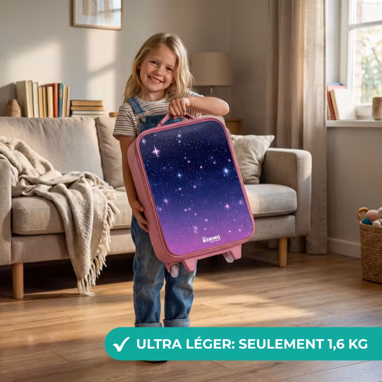 Valise enfant - Rose - Étoiles - Galaxie - Bleu - Rose — 3
