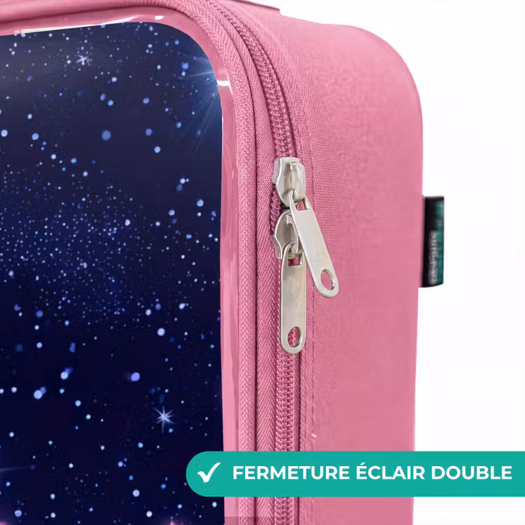 Valise enfant - Rose - Étoiles - Galaxie - Bleu - Rose — 7
