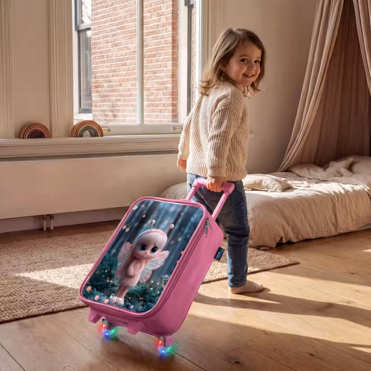 Valise enfant - Rose - Fée - Forêt - Paillettes — 2