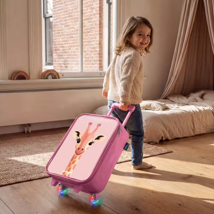 Valise enfant - Rose - Girafe - Cils - Minimaliste - Rose — 2