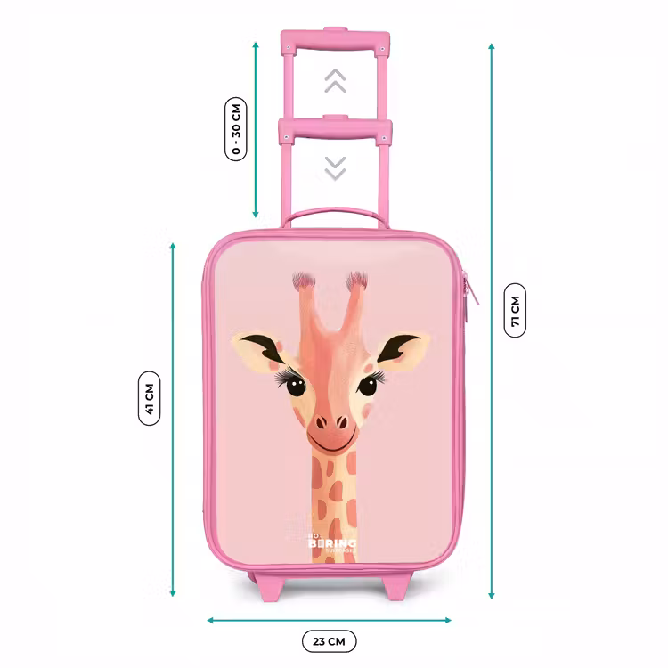 Valise enfant - Rose - Girafe - Cils - Minimaliste - Rose — 6