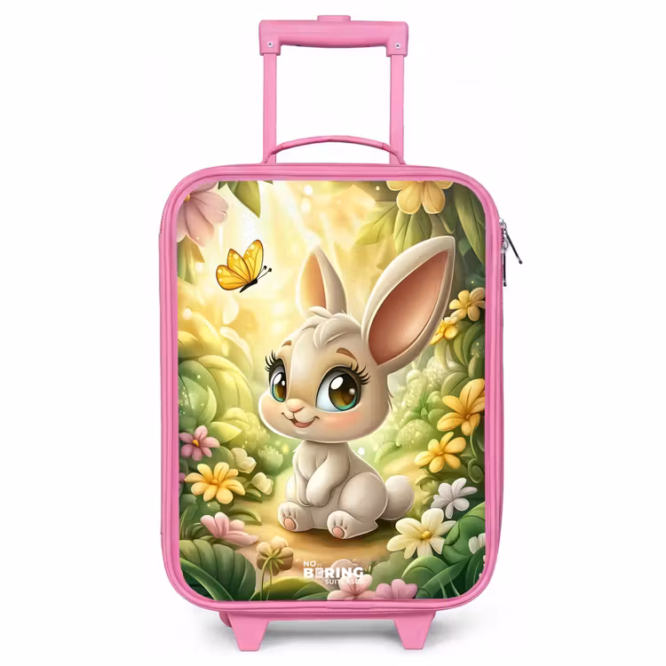 Valise enfant - Rose - Lapin - Soleil - Conte de fées - Papillon — 1