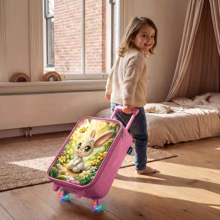 Valise enfant - Rose - Lapin - Soleil - Conte de fées - Papillon — 2