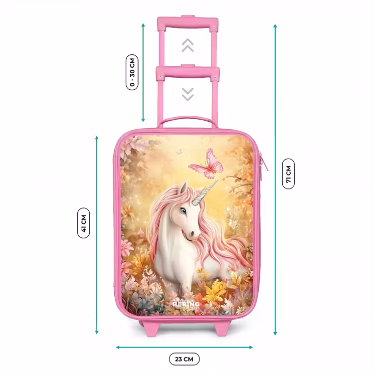 Valise enfant - Rose - Licorne - Papillon - Rose - Crinière — 6