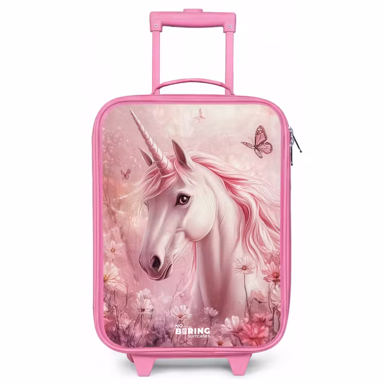 Valise enfant - Rose - Licorne - Rose - Papillons - Fleurs — 1