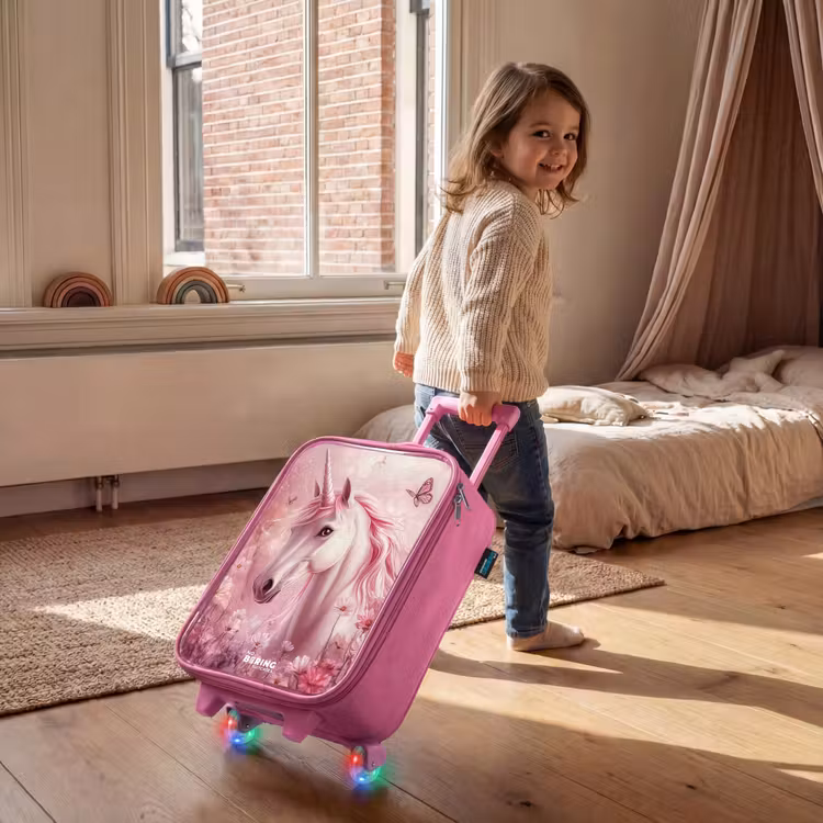 Valise enfant - Rose - Licorne - Rose - Papillons - Fleurs — 2