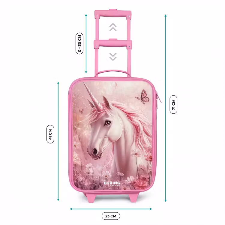 Valise enfant - Rose - Licorne - Rose - Papillons - Fleurs — 6