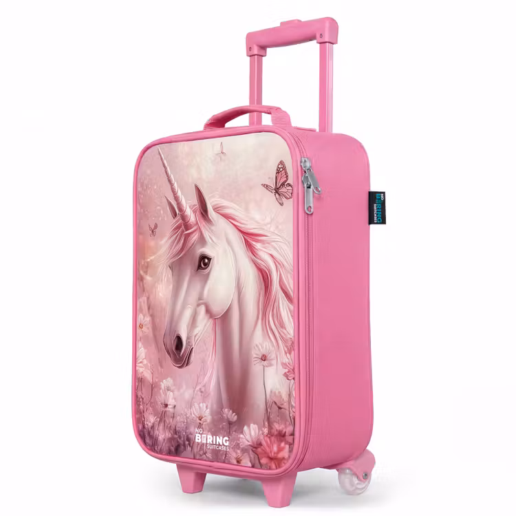 Valise enfant - Rose - Licorne - Rose - Papillons - Fleurs — 8