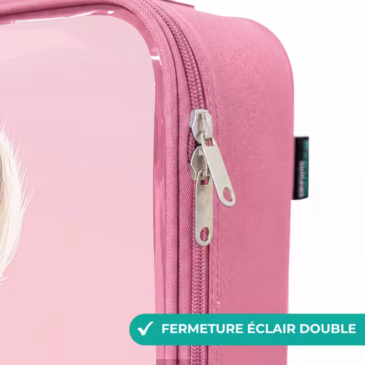 Valise enfant - Rose - Llama - Blanc - Lunettes de soleil - Cils — 7