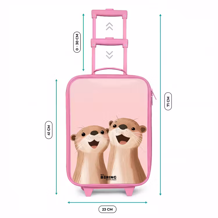 Valise enfant - Rose - Loutre - Sourire - Rose - Illustration — 6