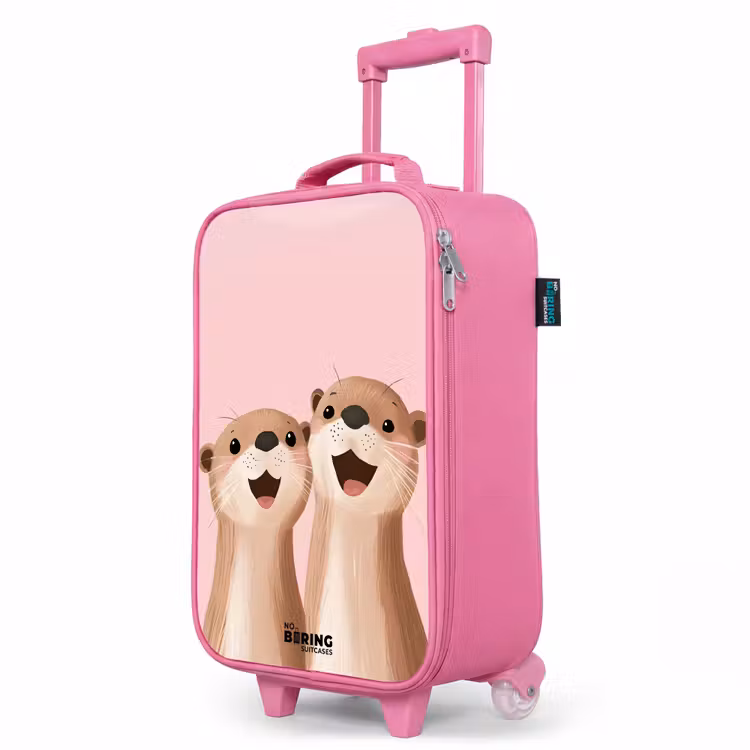 Valise enfant - Rose - Loutre - Sourire - Rose - Illustration — 8