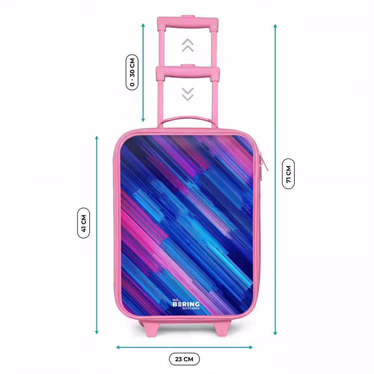 Valise enfant - Rose - Néon - Rayures - Abstrait - Bleu - Rose — 6