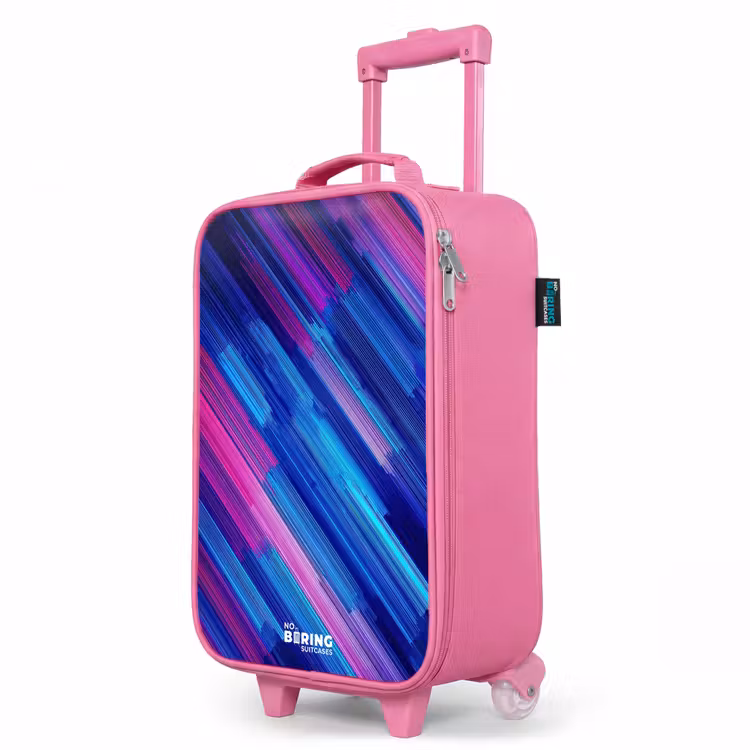 Valise enfant - Rose - Néon - Rayures - Abstrait - Bleu - Rose — 8
