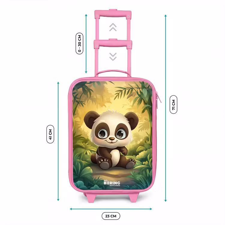 Valise enfant - Rose - Panda - Forêt de bambous - Vert — 6