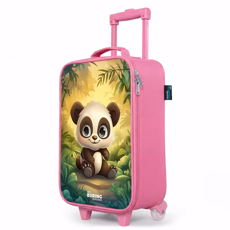 Valise enfant - Rose - Panda - Forêt de bambous - Vert — 8