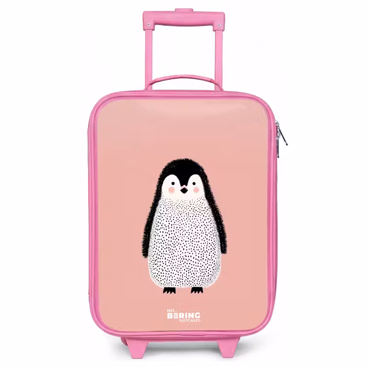 Valise enfant - Rose - Pingouin - Points - Rose - Minimaliste — 1