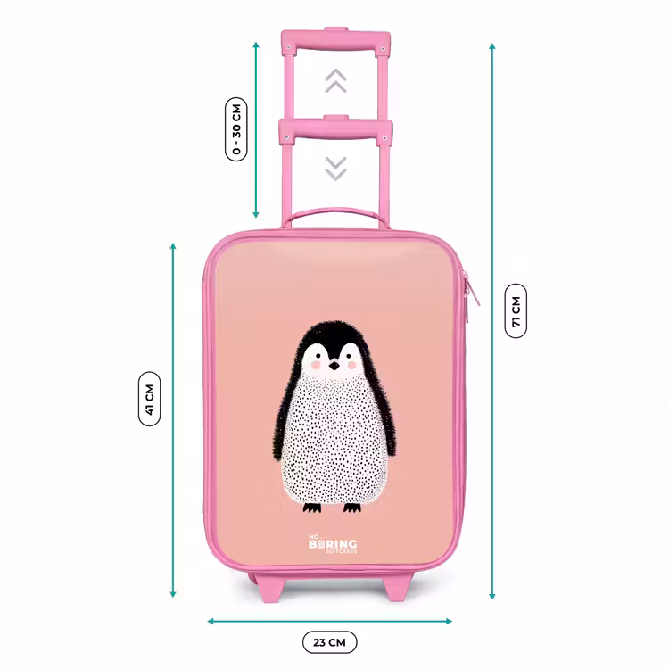 Valise enfant - Rose - Pingouin - Points - Rose - Minimaliste — 6