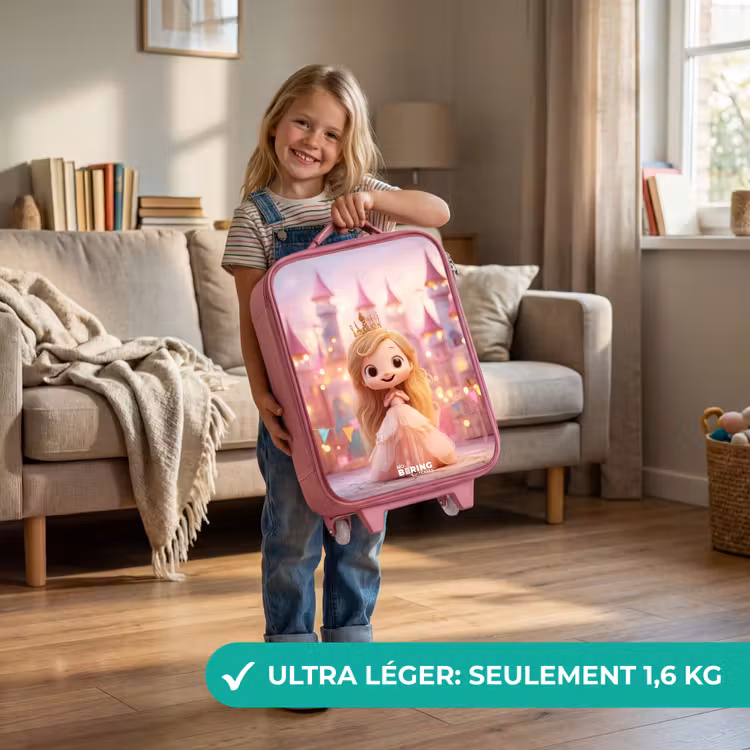 Valise enfant - Rose - Princesse - Rose - Château — 3