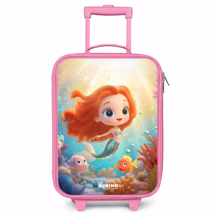 Valise enfant - Rose - Sirène - Poisson - Corail — 1