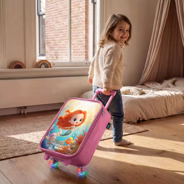 Valise enfant - Rose - Sirène - Poisson - Corail — 2