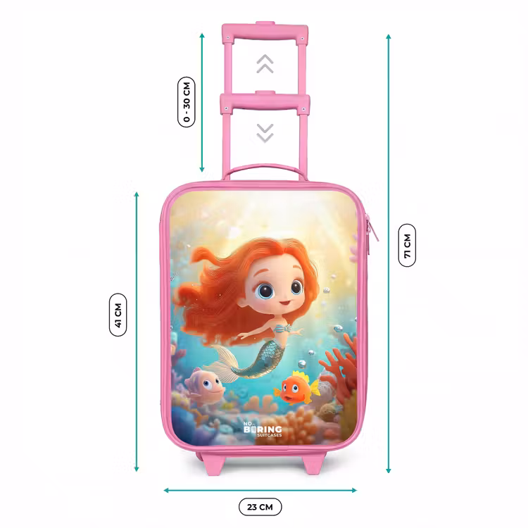 Valise enfant - Rose - Sirène - Poisson - Corail — 6