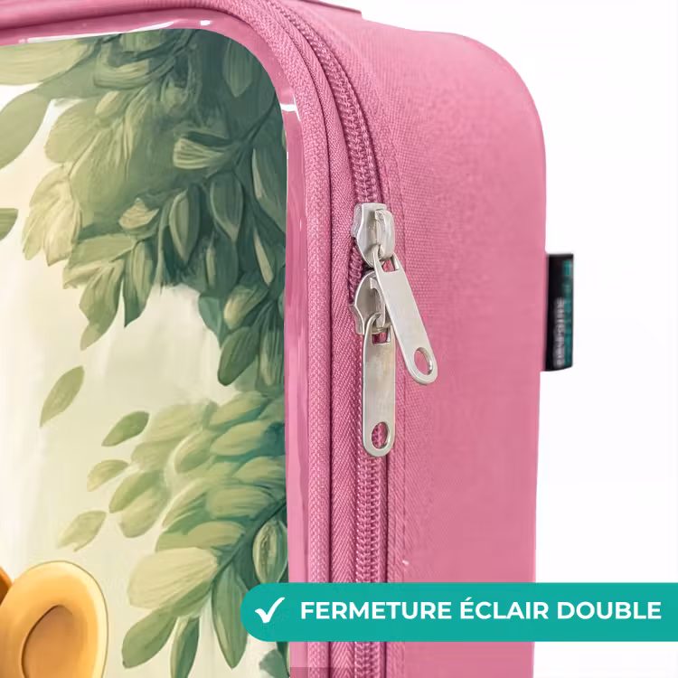 Valise enfant - Rose - Zèbre - Singe - Cascade - Rochers — 7