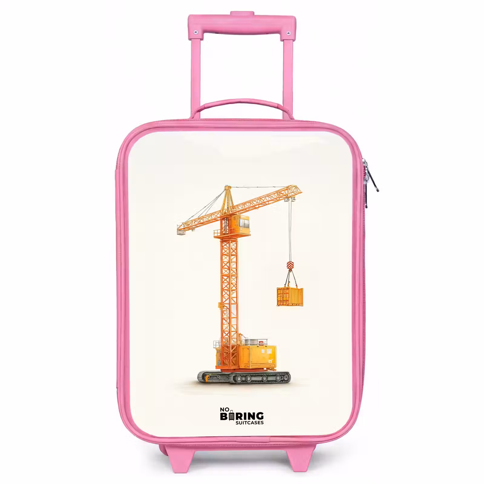 Valise enfant - Rose - Grue à tour - Signée - Orange — 1