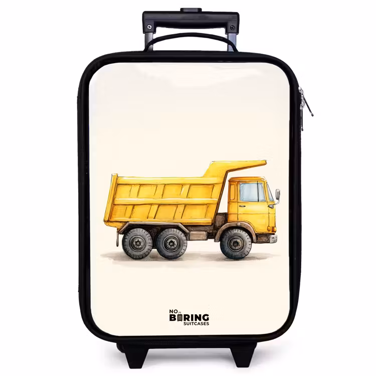 Valise enfant - Camion-benne - Signé - Jaune — 1