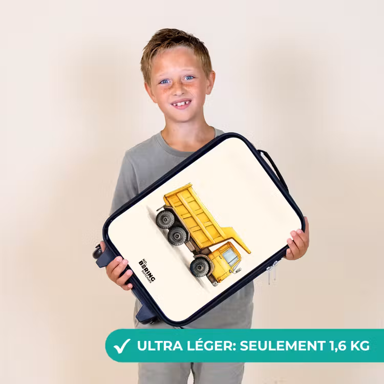 Valise enfant - Camion-benne - Signé - Jaune — 2