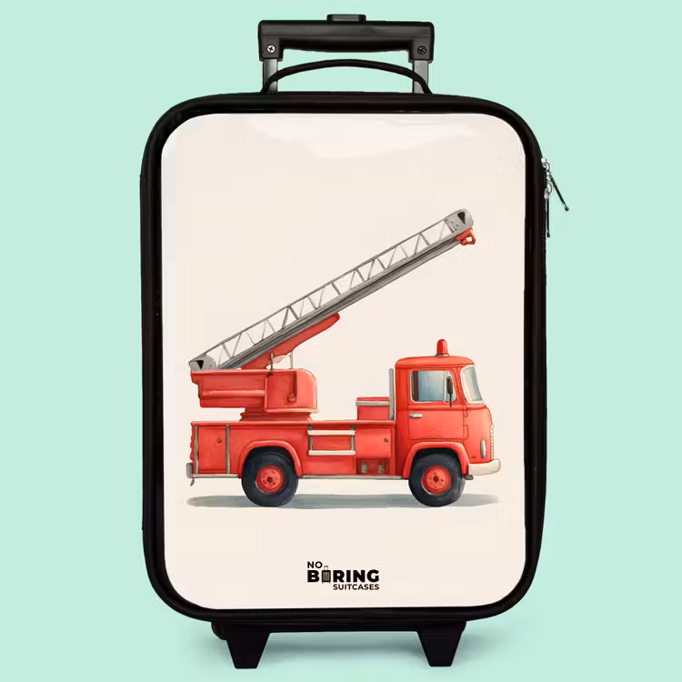 Valise enfant - Véhicule de pompiers - Signé - Rouge — 3