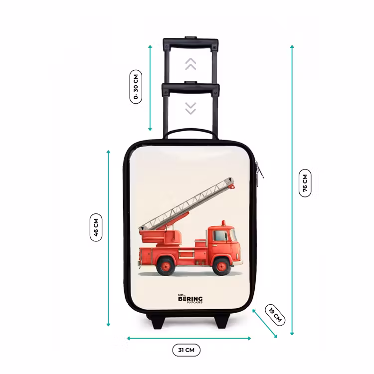 Valise enfant - Véhicule de pompiers - Signé - Rouge — 7