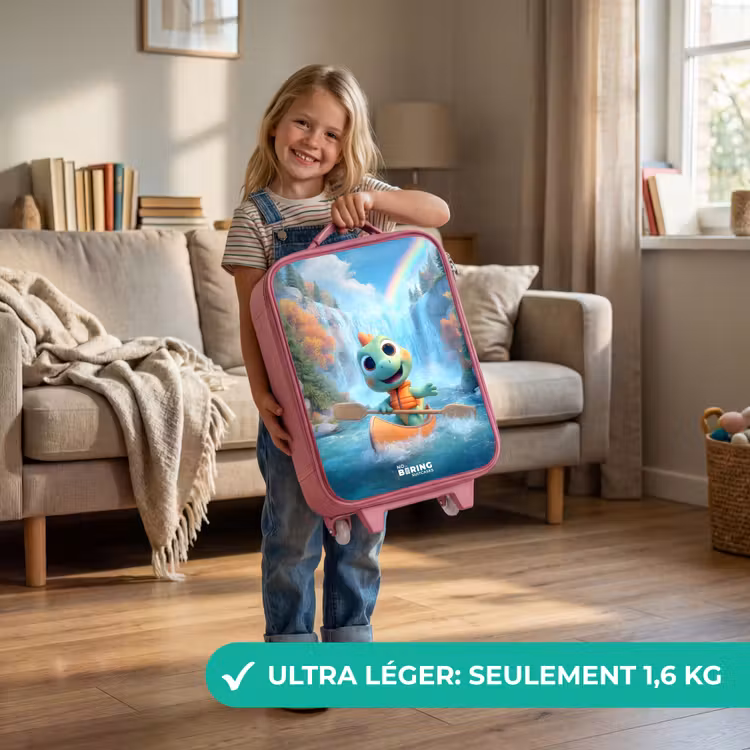 Valise enfant - Rose - Dino - Nature - Cascade — 3