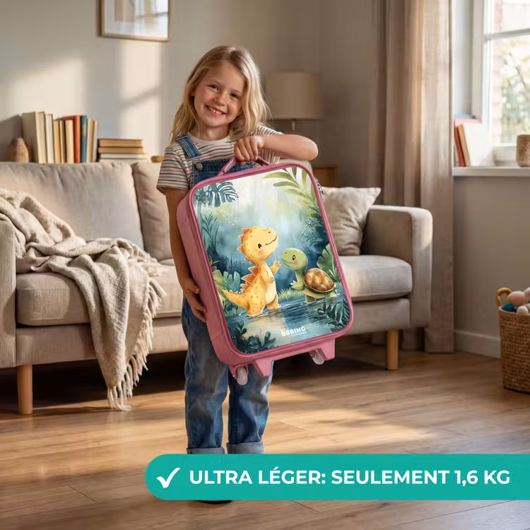 Valise enfant - Rose - Dino - Tortue - Jungle — 3