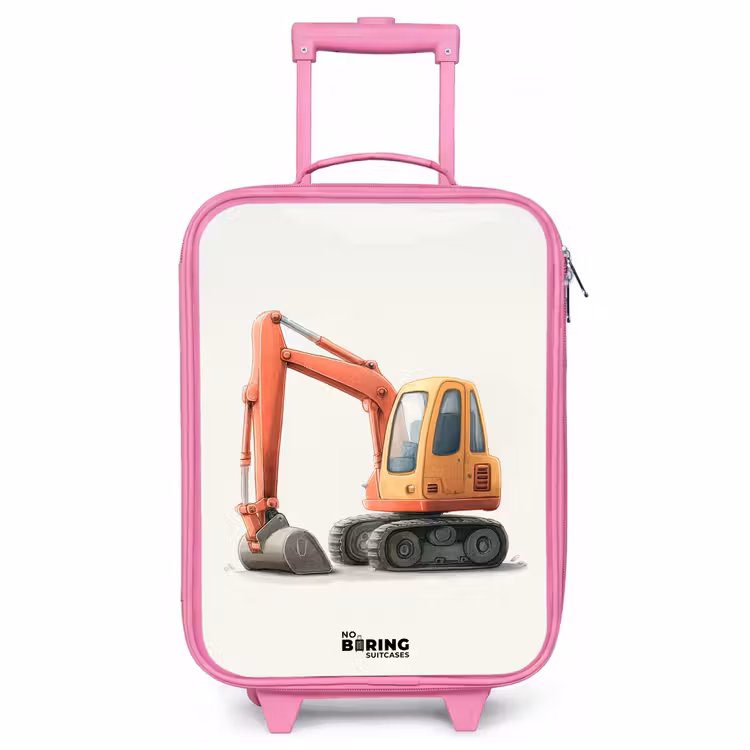 Valise enfant - Rose - Excavateur - Signé - Orange — 1