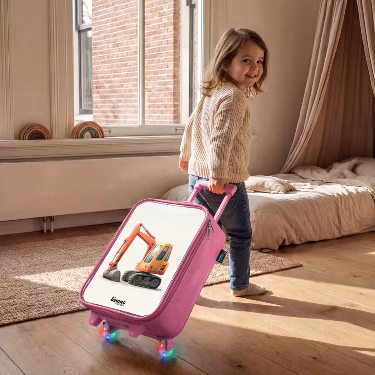 Valise enfant - Rose - Excavateur - Signé - Orange — 2