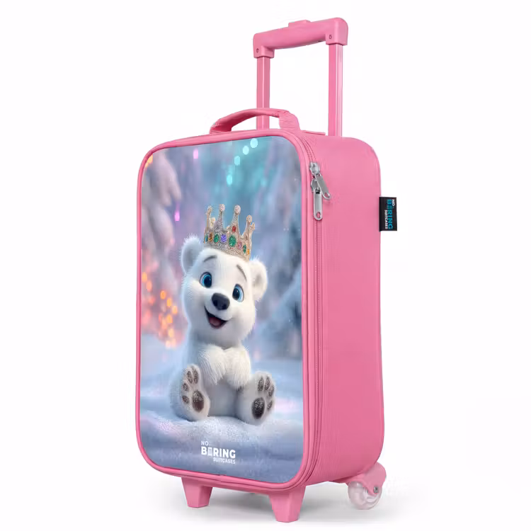 Valise enfant - Rose - Ours polaire - Couronne - Hiver — 8