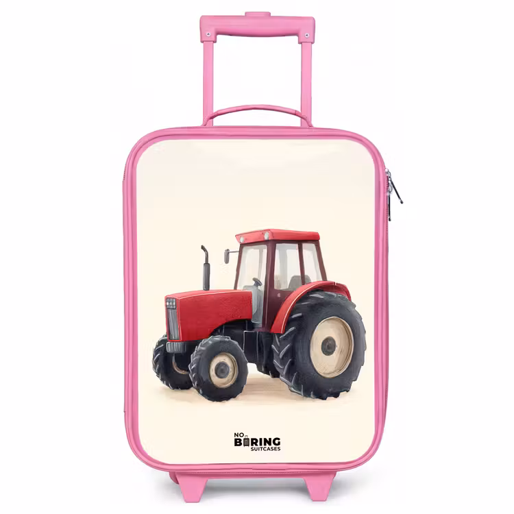 Valise enfant - Rose - Tracteur - Signé - Rouge — 1