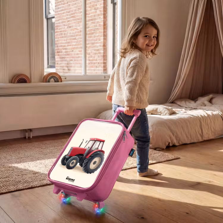 Valise enfant - Rose - Tracteur - Signé - Rouge — 2